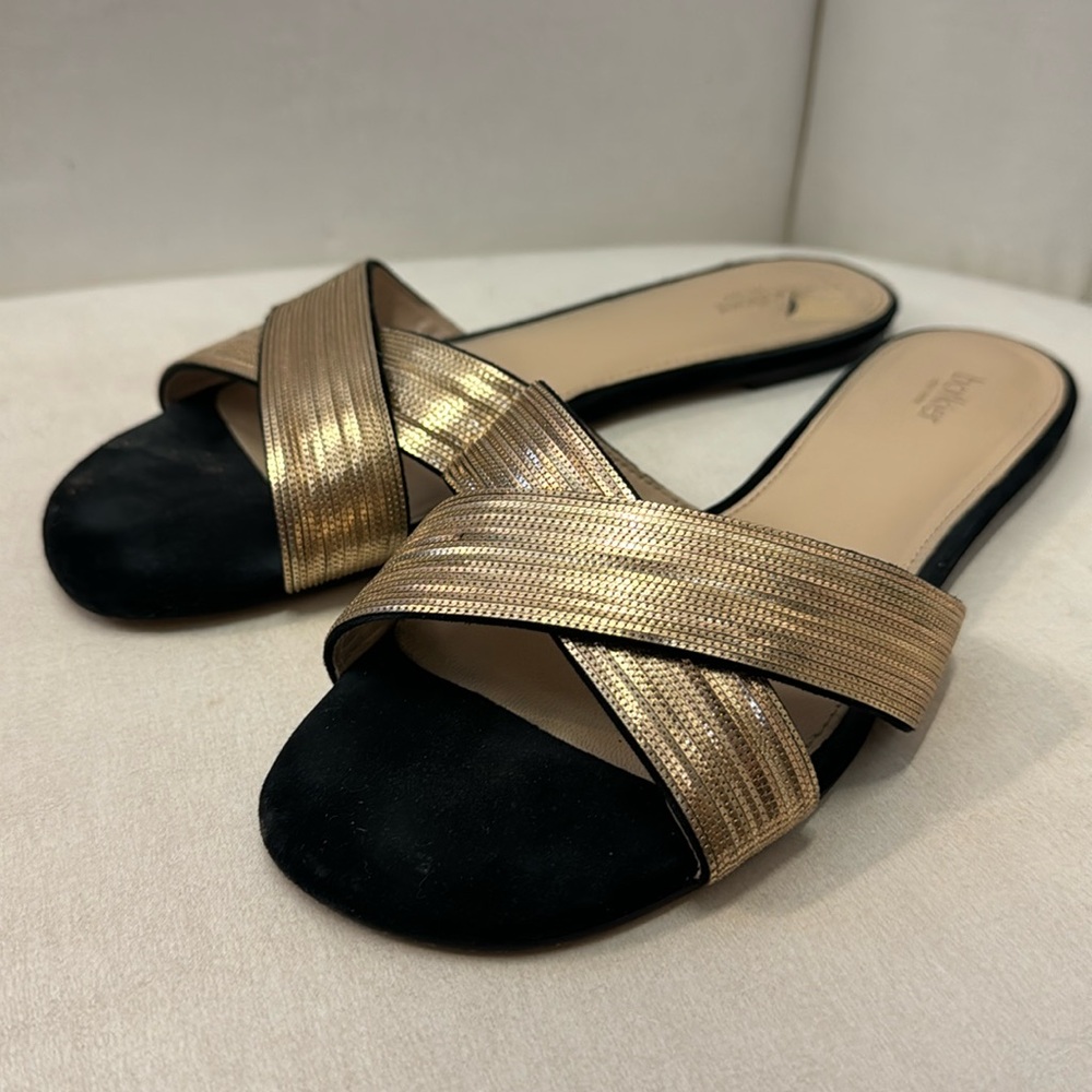 Botkier Ny Black & Gold Slides - image 1